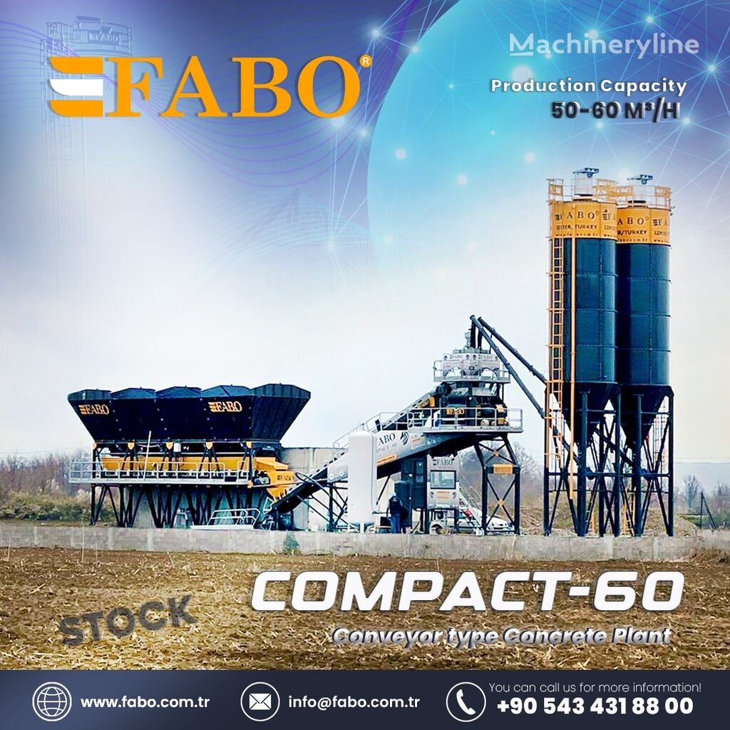 neue FABO CENTRALE À BÉTON COMPACTE À BANDE 60 M3/H  Betonmischanlage