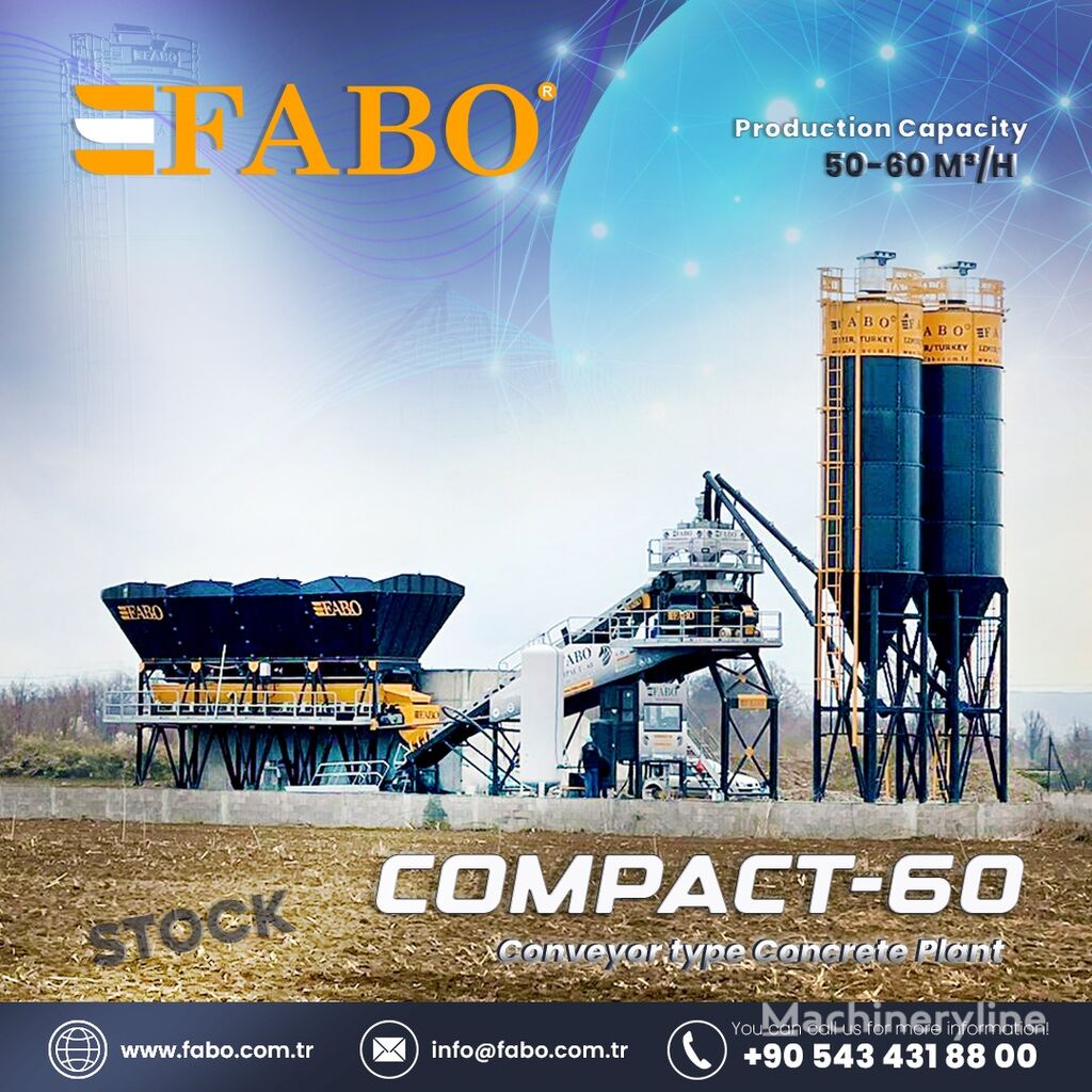 neue FABO COMPACT-60 CONCRETE PLANT | CONVEYOR TYPE  Betonmischanlage