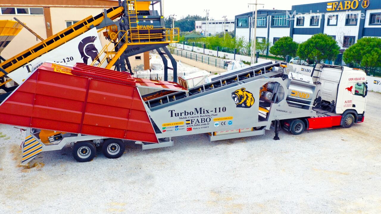 neue FABO TURBOMIX-110 Mobile Concrete Batching Plant Betonmischanlage