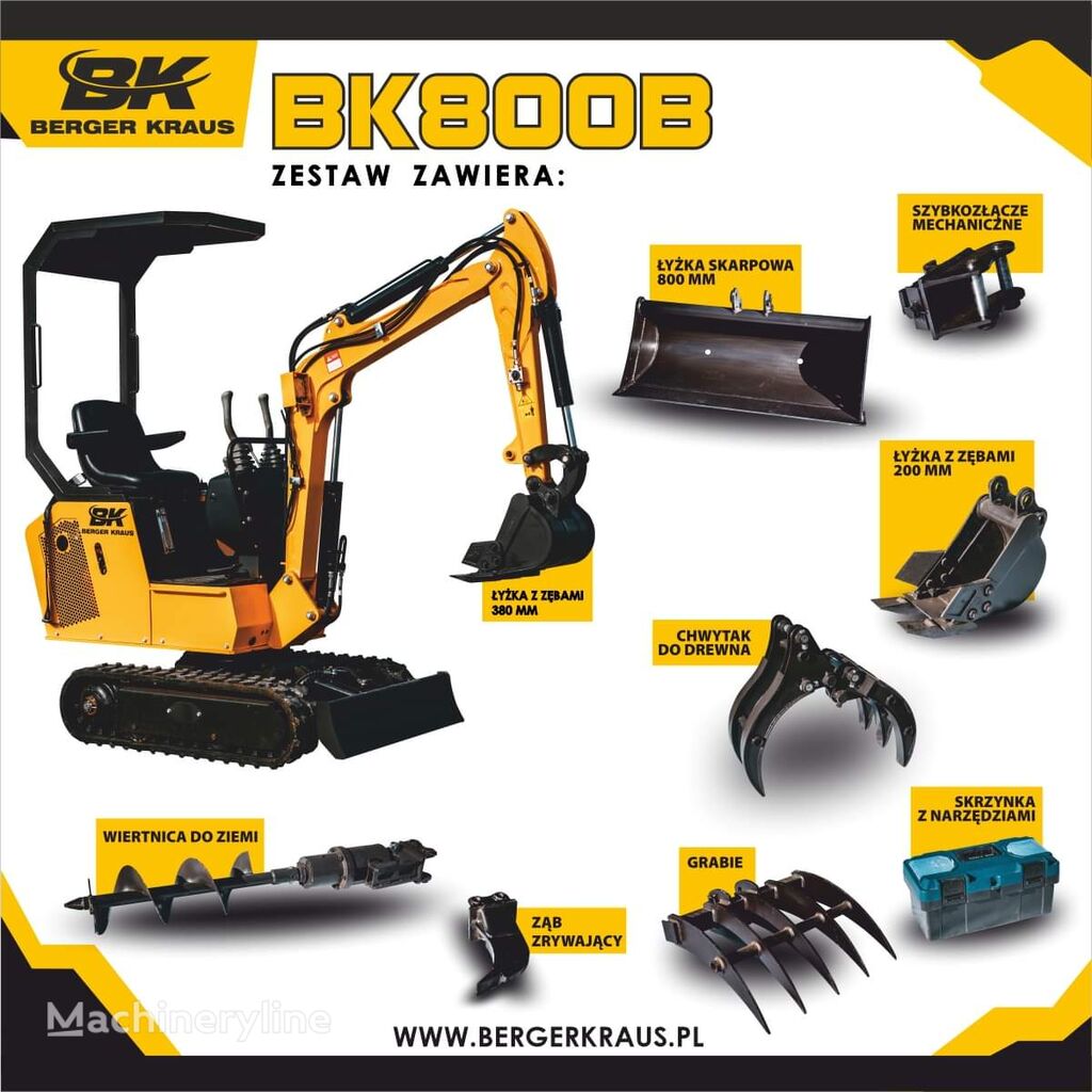 neuer Berger Kraus Mini Excavator BK800B with FULL equipment Minibagger